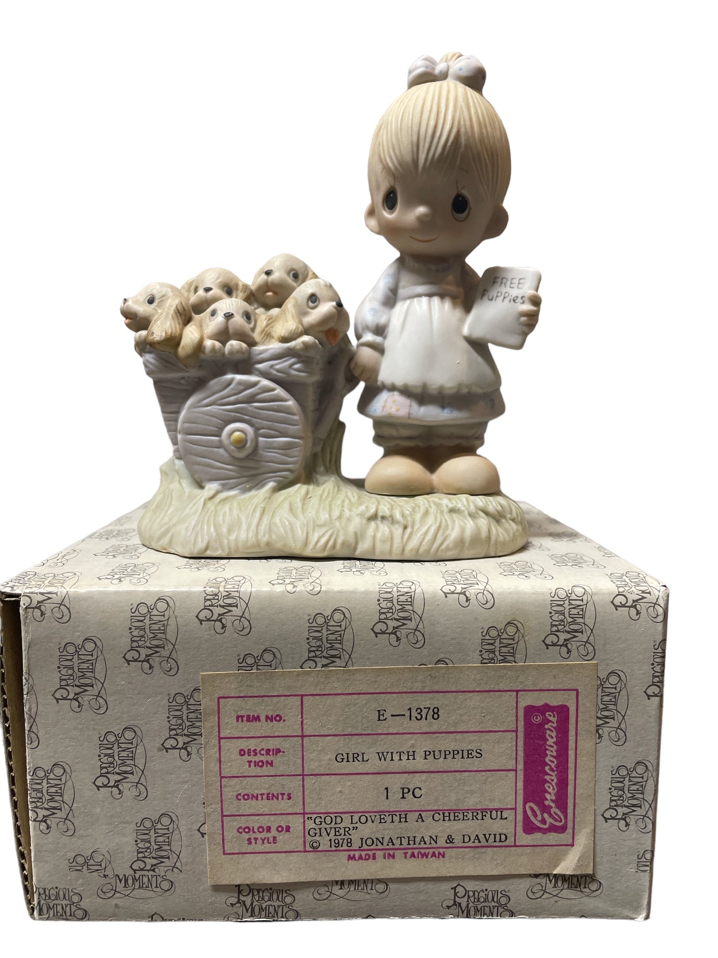 God Loveth a Cheerful Giver - Precious Moment Figurine E1378