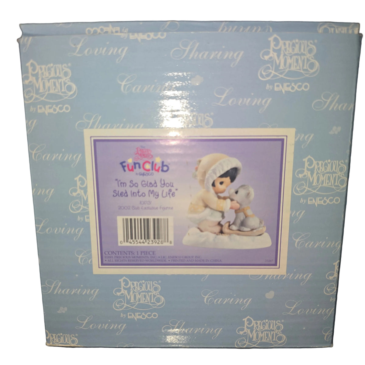 I'm So Glad You Sled Into My Life - Precious Moment Figurine 101731 2002 Club Exclusive