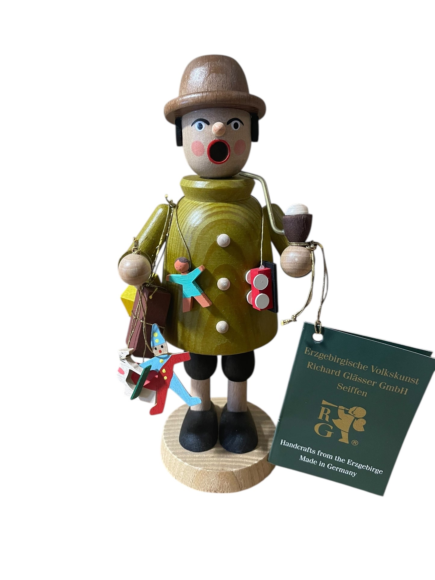 Erzgebirgische Volkskunst - Toy Vendor 7" Mini Incense Smoker