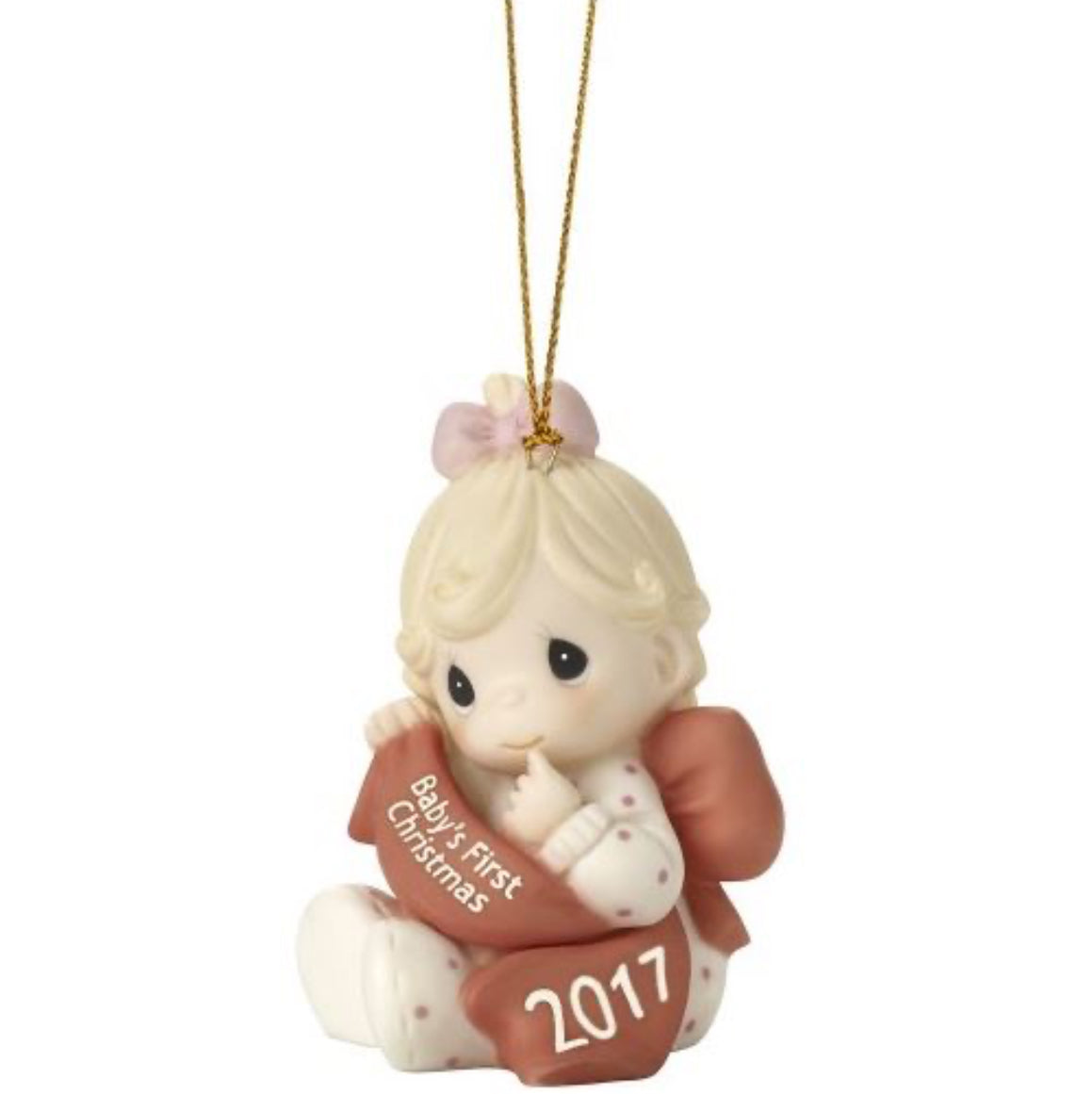 Baby's First Christmas 2017 (Girl) - Precious Moment Ornament