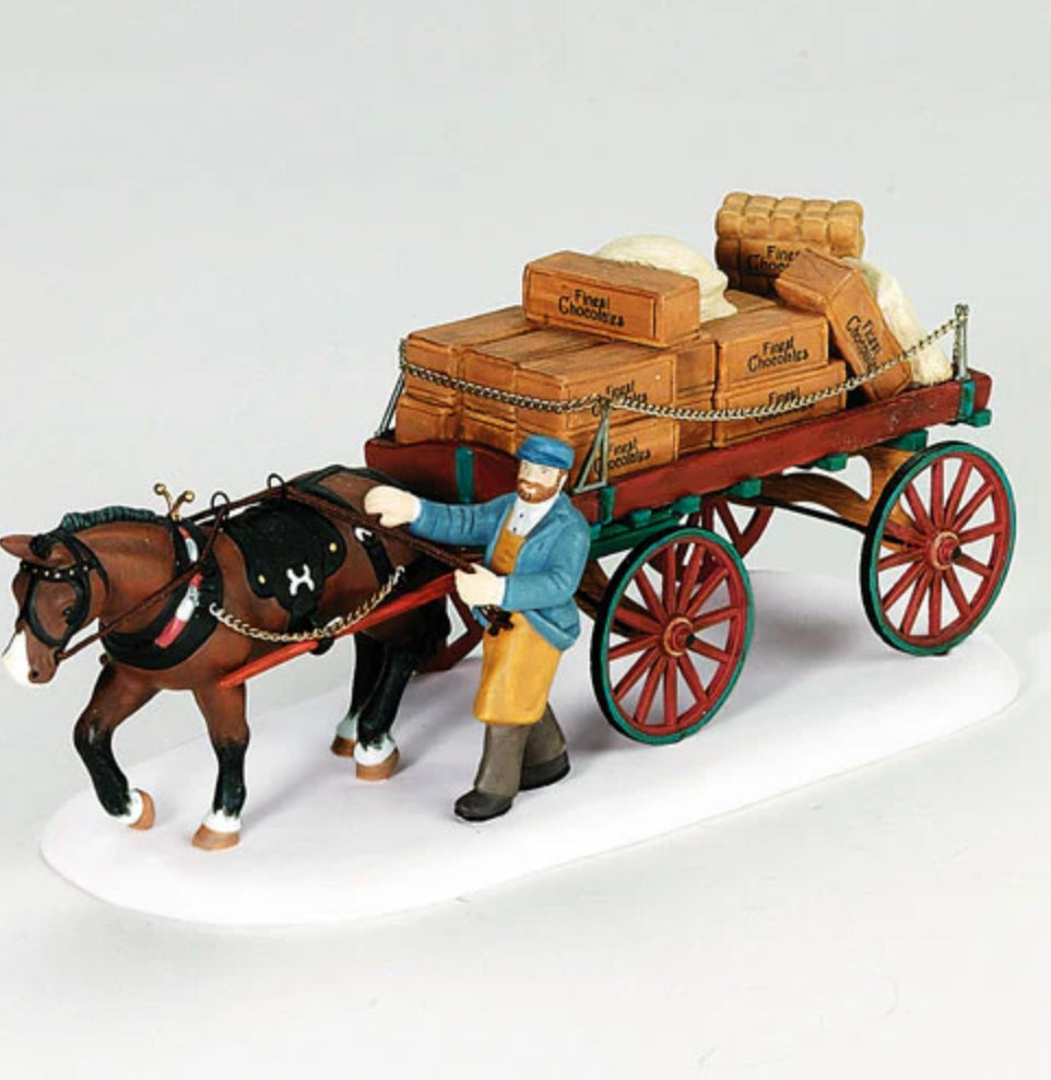 Department 56 - Dickens Village - Gourmet Chocolates Delivery Wagon