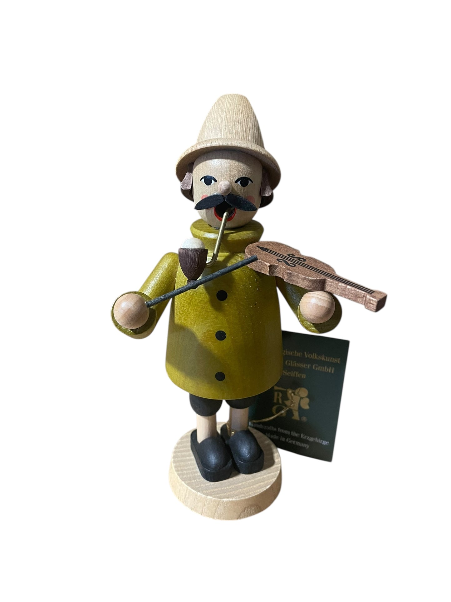 Erzgebirgische Volkskunst - Violinist 7" Mini Incense Smoker