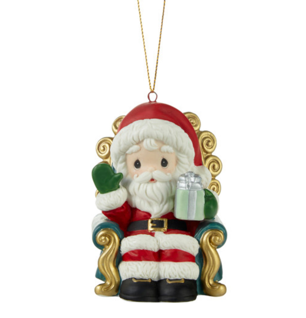 Santa’s Here Bringing Cheer - Annual Santa Precious Moment Ornament