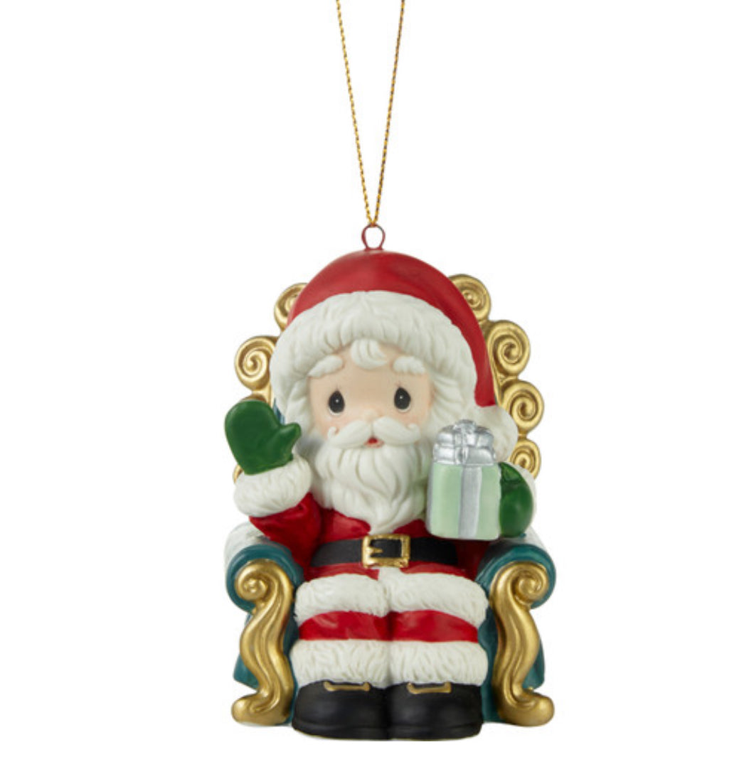 Santa’s Here Bringing Cheer - Annual Santa Precious Moments Ornament