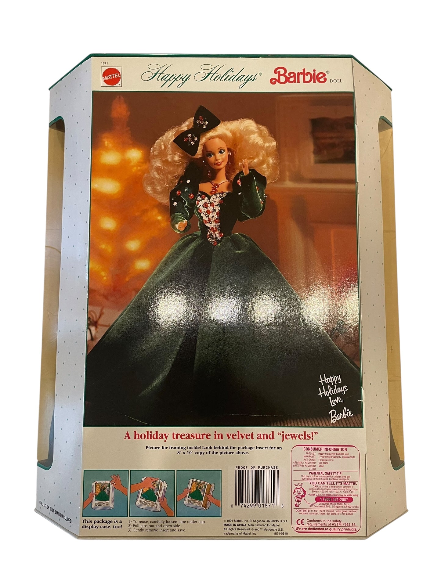 Mattel® Happy Holidays Barbie® Doll Christmas 1991 - Special Edition