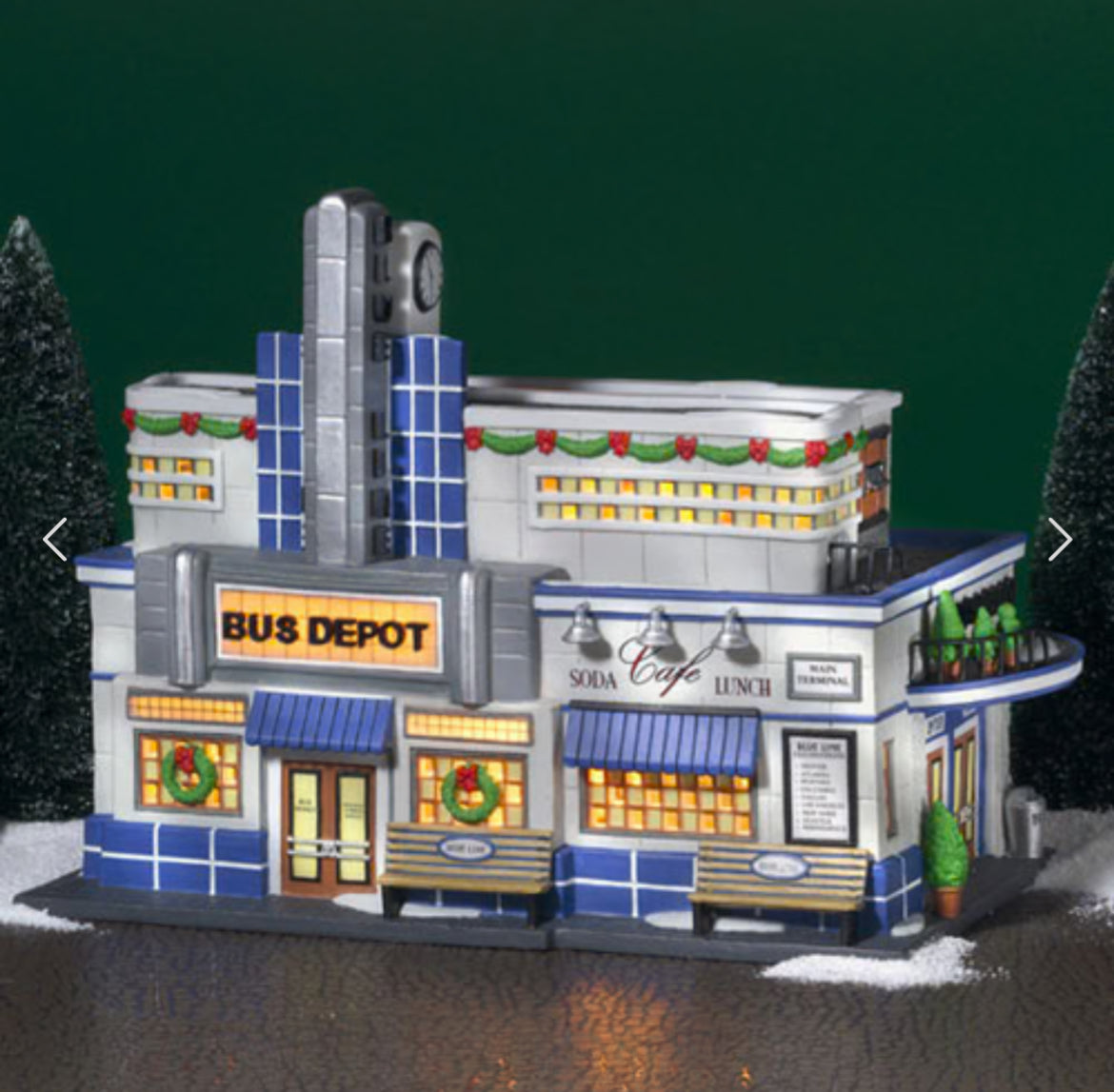 Department 56 - Snow Village - Blue Line Bus Depot