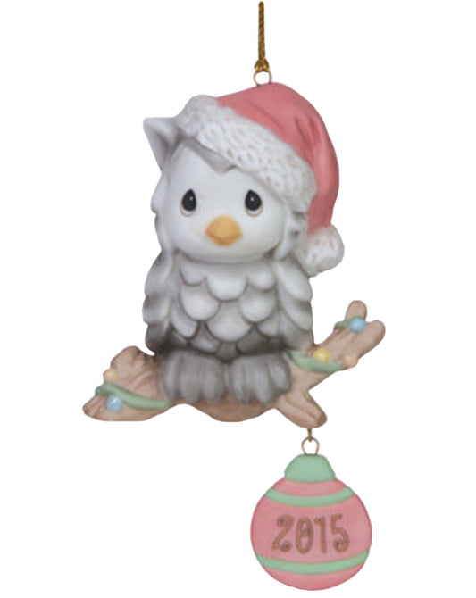 Owl Be Home For Christmas - 2015 Dated Annual Precious Moment Ornament 151007