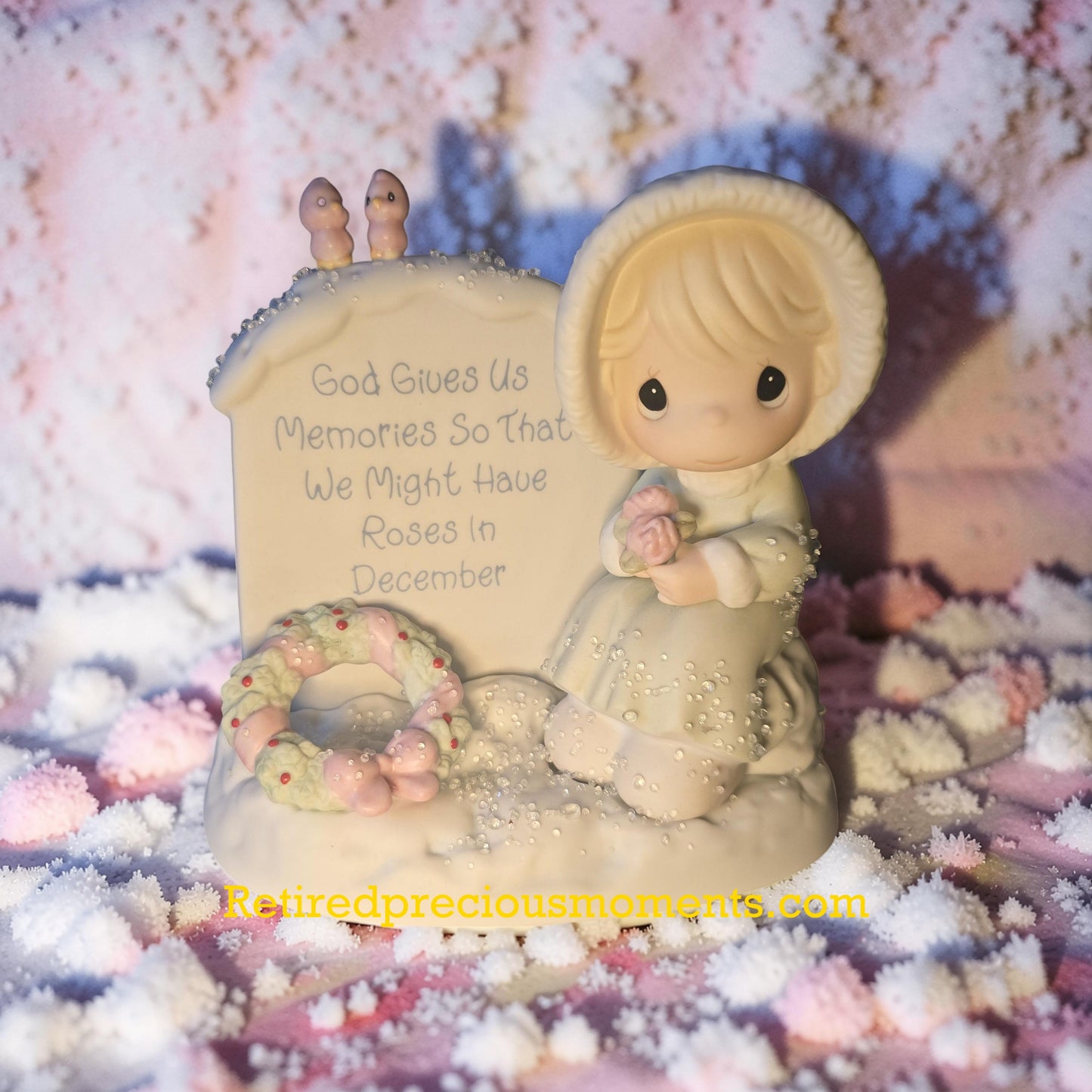God Gives Us Memories So That We Might Have Roses In December - Precious Moment Figurine