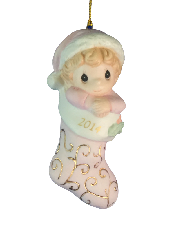 Baby's First Christmas 2014 (Girl)- Precious Moment Ornament