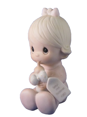 Baby's First Christmas 1985 (Girl) - Precious Moment Figurine