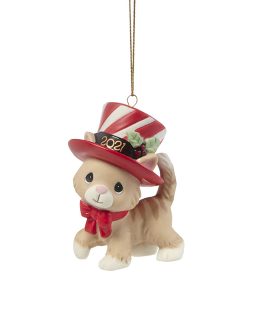 We Wish You A Meow-y Christmas  - 2021 Dated Annual Precious Moment Ornament