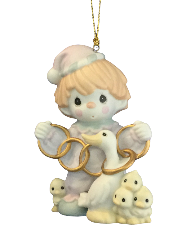 12 Days of Christmas # 5 - The Golden Rings Of Friendship - Precious Moment Ornament