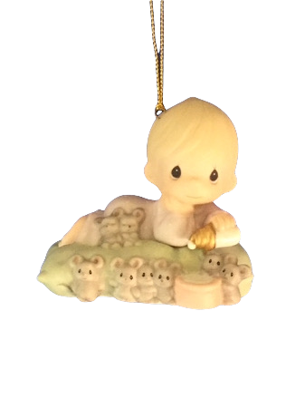 12 Days of Christmas # 8 - Eight Mice A Milking - Precious Moment Ornament