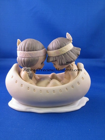 Many Moons In The Same Canoe, Blessum You - Precious Moment Figurine