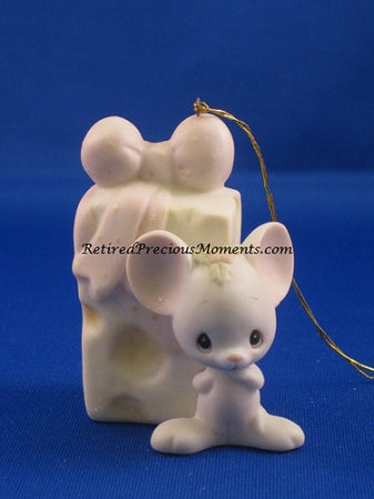 Mouse with Cheese - Precious Moment Ornament