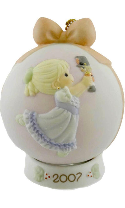 Dancing For Joy On Christmas Morning - 2007 Dated Annual Precious Moments Ball Ornament