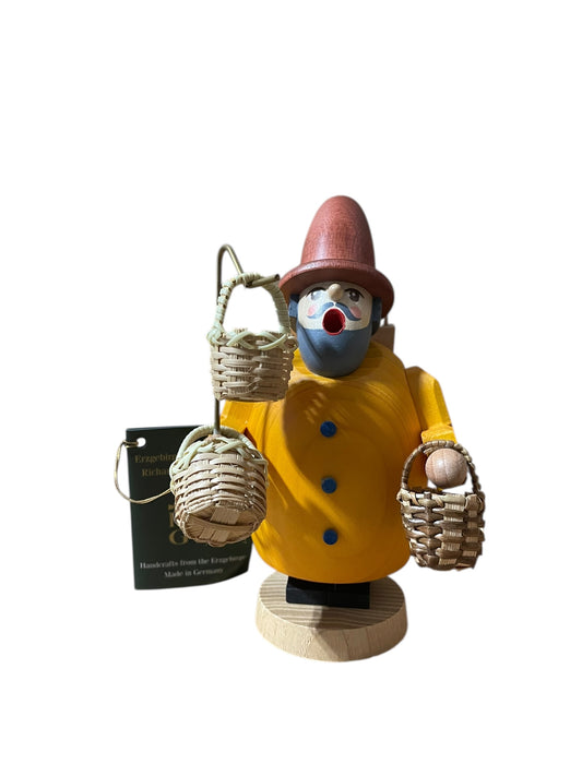 Richard Glasser 6" Erzgebirgische Volkskunst - Basket Seller Incense Smoker