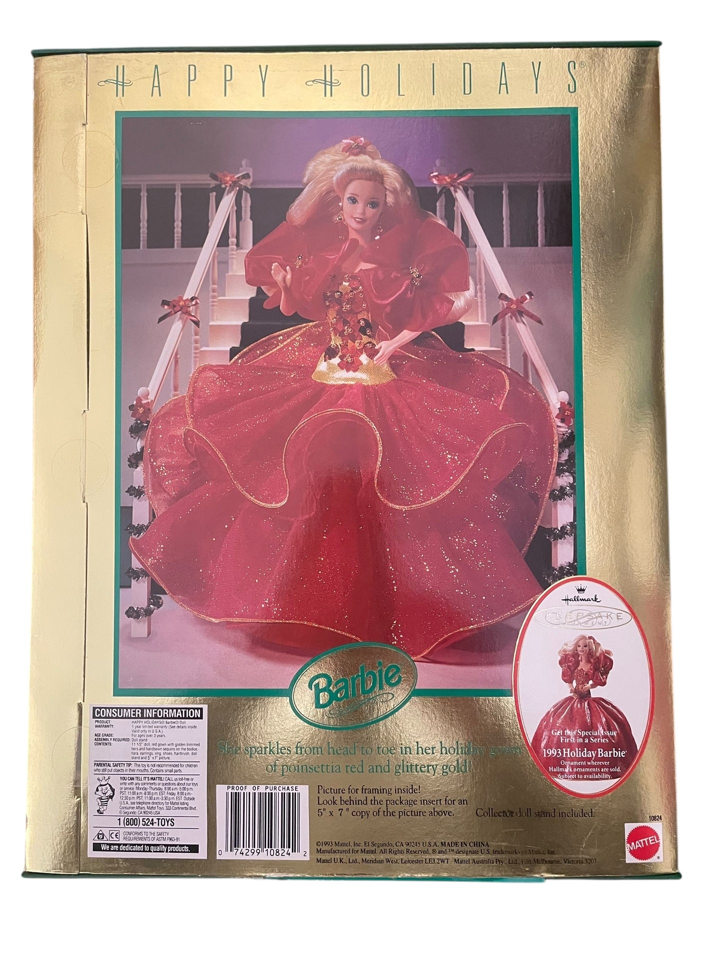 Mattel® Happy Holidays Barbie® Doll Christmas 1993 - Special Edition