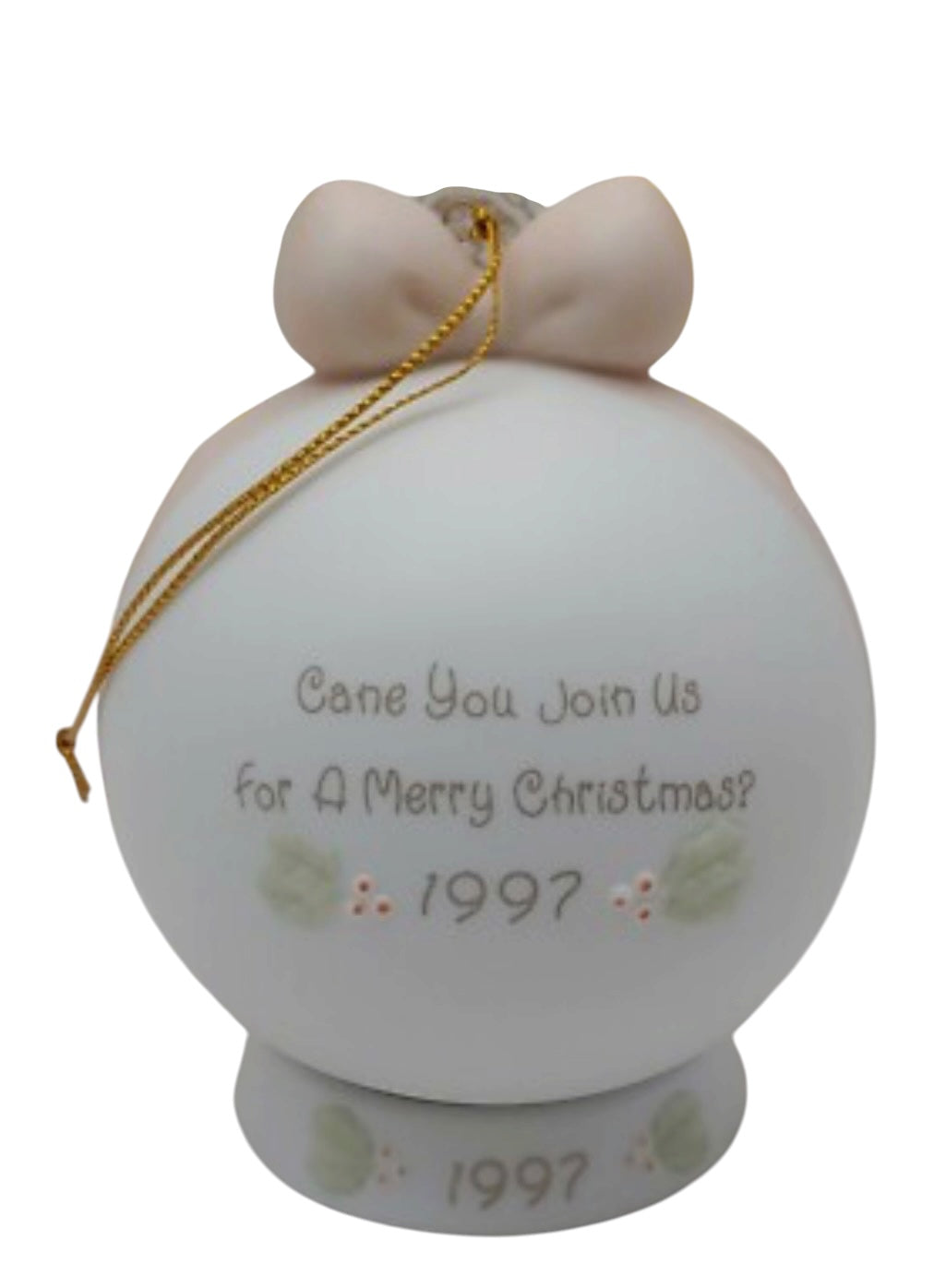Cane You Join Us For A Merry Christmas - 1997 Precious Moment Ball Ornament