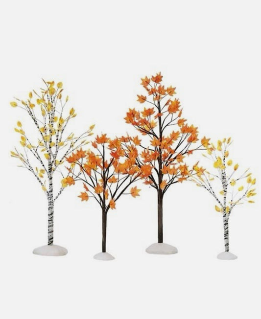 Department 56 - Village  Accessories - Autumn Maple & Birch Trees