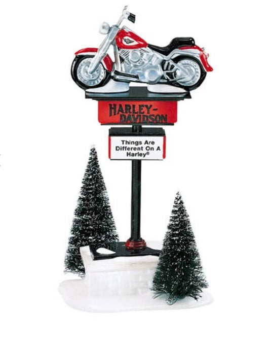 Department 56 - Snow Village - Harley-Davidson Sign