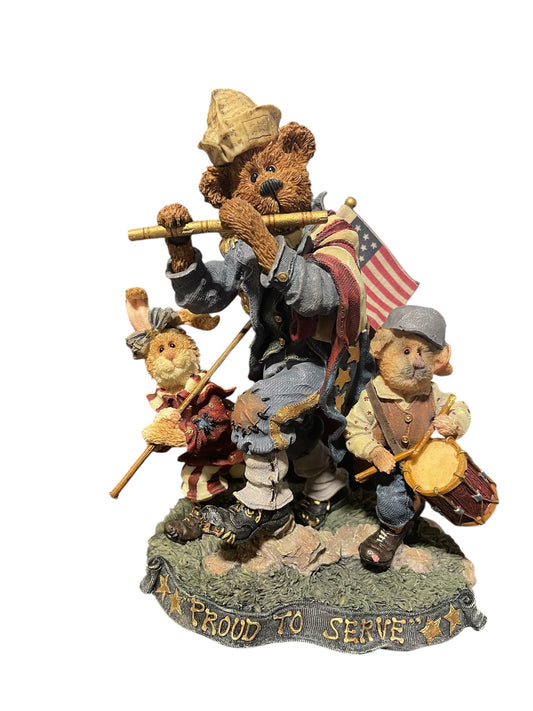 Boyd's Bears Bearstone - Sam, Libby, and Ellis...Fife and Drum - Limited Edition
