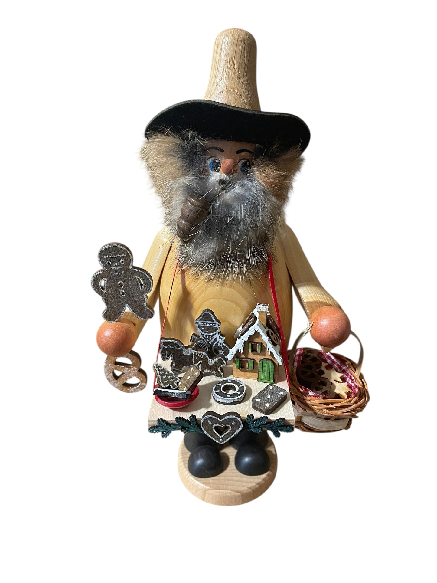 10" Nutcracker Echt Erzgebirge- Rauchmann Pfefferkuchenhandler (Gingerbread Vendor)