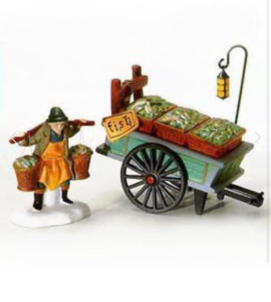 Department 56 - Dickens Village - Chelsea Market Fish Monger & Cart