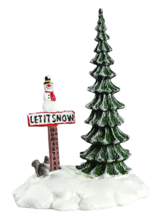 Department 56 - Village  Accessories - "Let It Snow" Snowman Sign