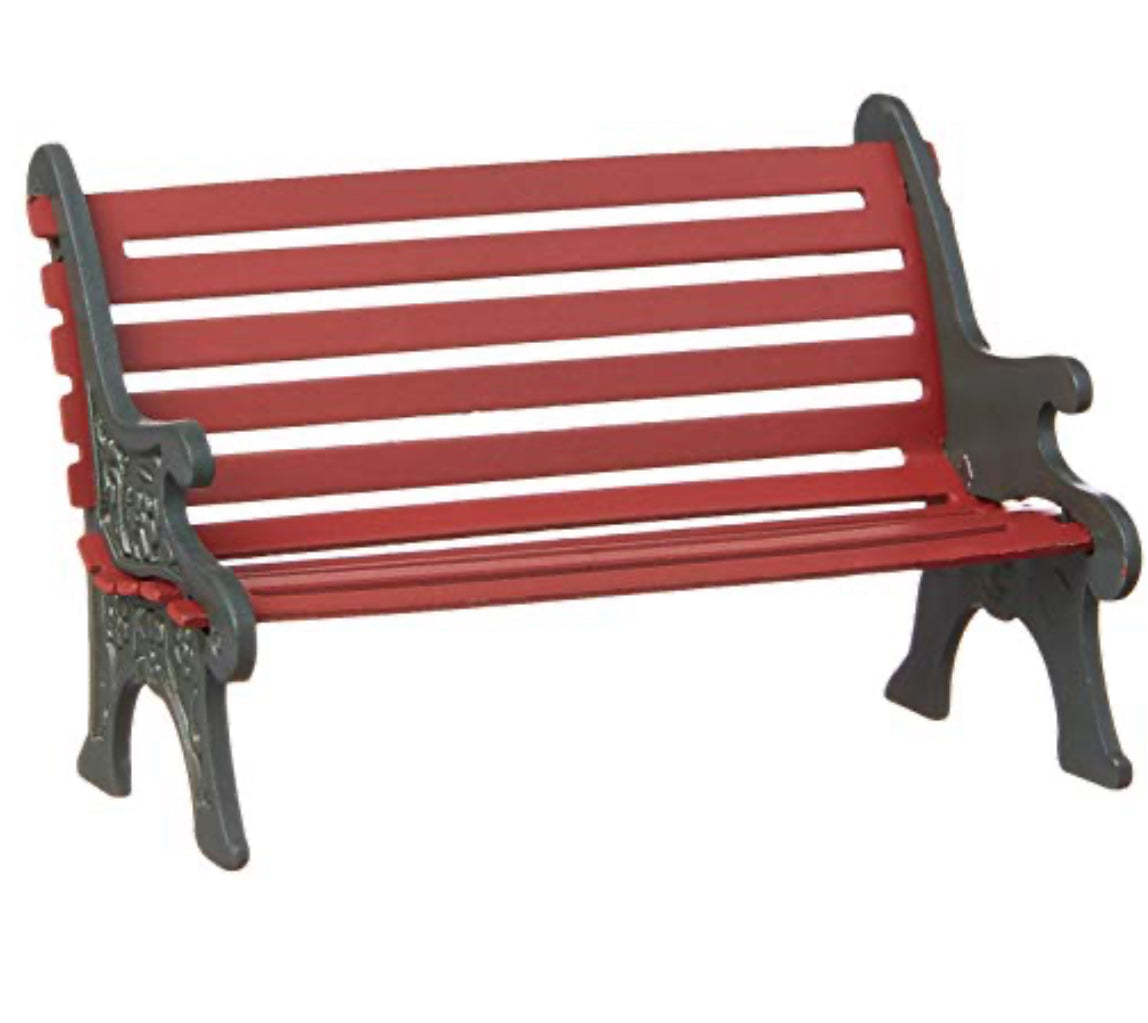 Department 56 - Village  Accessories - Red Wrought Iron Park Bench