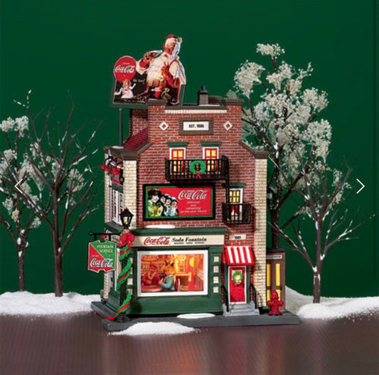 Department 56 - Christmas In The City - Coca-Cola Soda Fountain