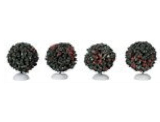Lemax Round Evergreen Trees set of 4