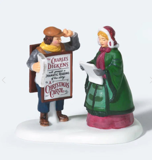 Department 56 - Dickens Village - Advertising A Reading By Mr. Dickens