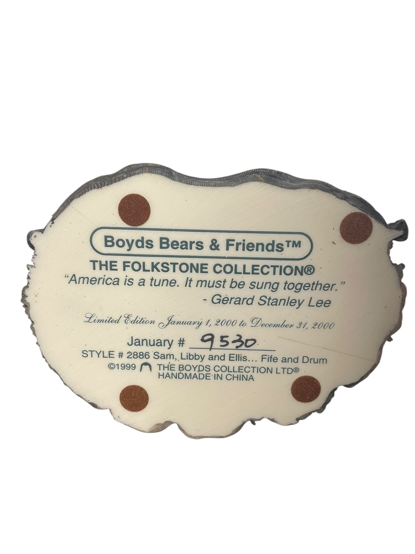 Boyd's Bears Bearstone - Sam, Libby, and Ellis...Fife and Drum - Limited Edition