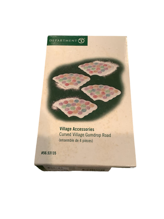 Department 56 - Village Accessories - Curved Village Gumdrop Road Set of 4 - 56.53135