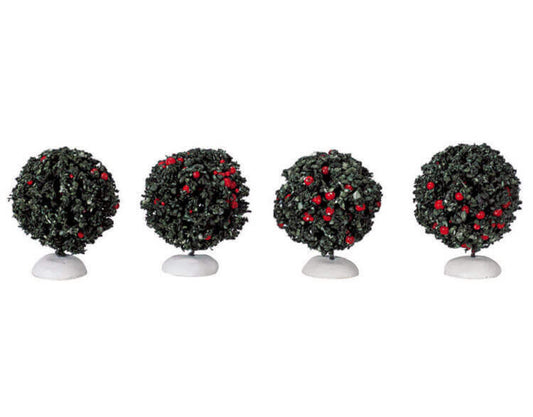Lemax Round Evergreen Trees set of 4