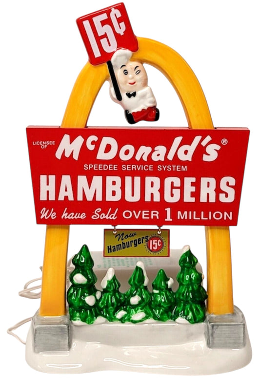 Department 56 - Snow Village - McDonald's® … Lights Up The Night Sign