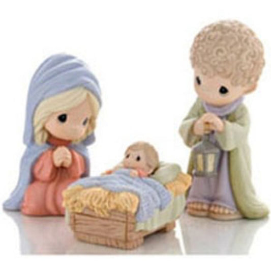 Come Let Us Adore Him - Precious Moment Figurine Three Piece Nativity Set