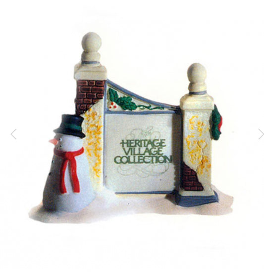 Department 56 - Dickens Village - Village Sign with Snowman