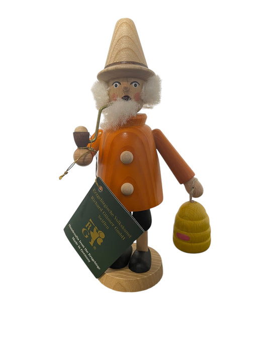 Erzgebirgische Volkskunst - Bee Keeper 7" Mini Incense Smoker