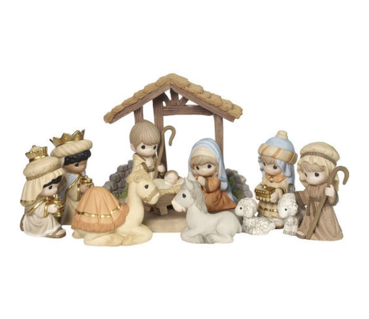 O Come Let Us Adore Him - Precious Moment Figurine Eleven - Piece Nativity Set