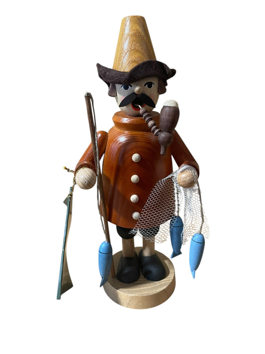 Erzgebirgische Volkskunst - Fisherman 7" Mini Incense Smoker