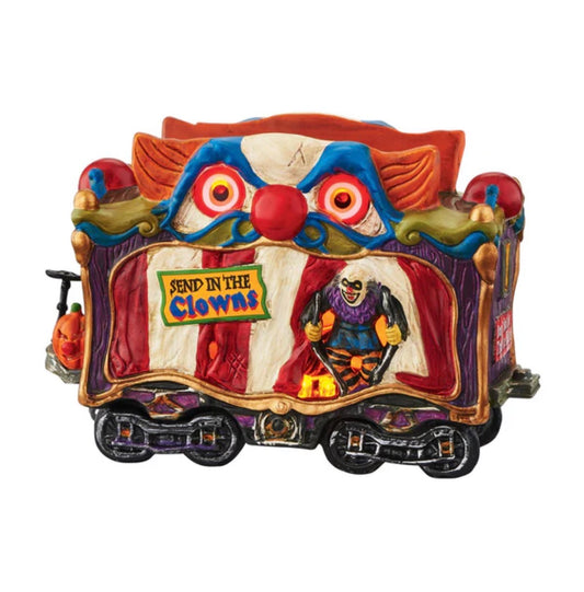 Department 56 -  Snow Village - Halloween - Haunted Rails Creepy Clown Car