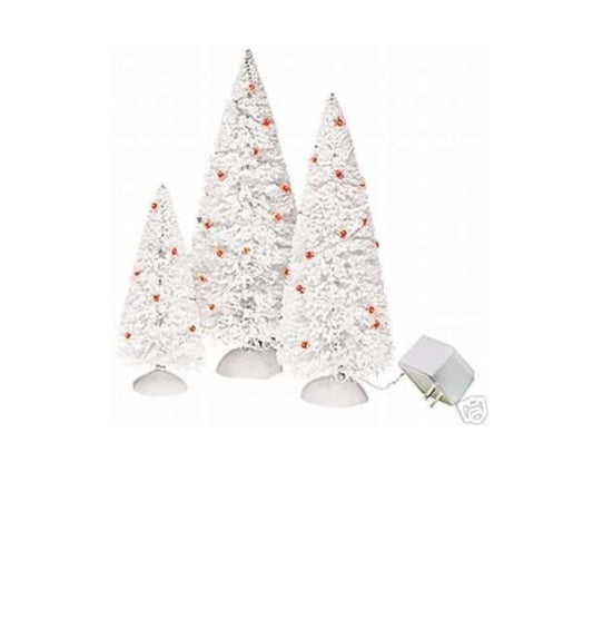 Department 56 - Village Accessories - Twinkling Lit Trees - White