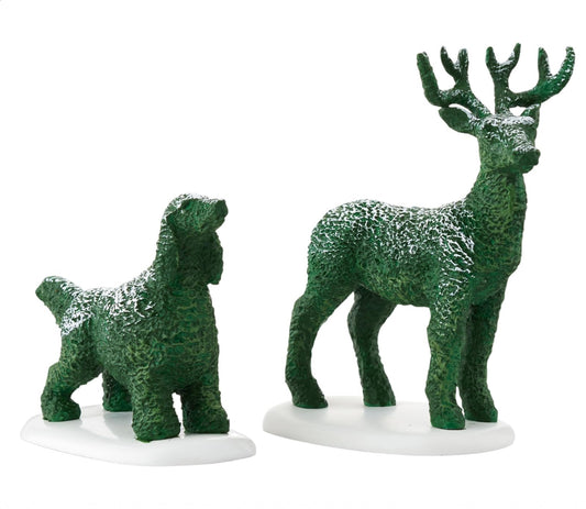 Department 56 - Village Accessories - Tudor Gardens Animal Topiaries