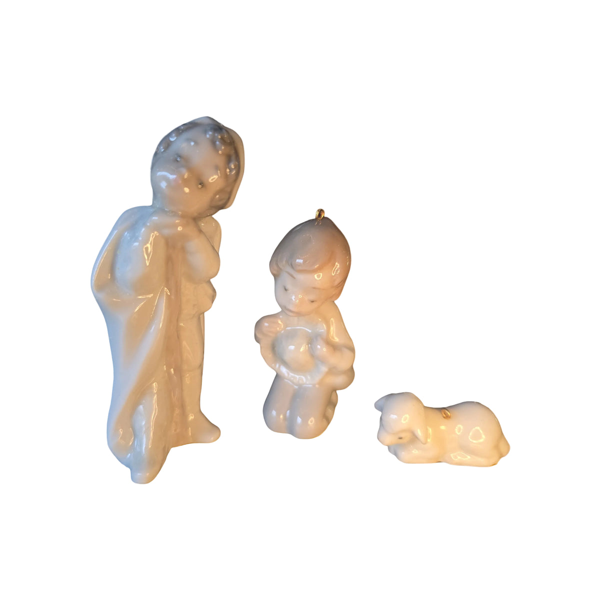 Lladro - Holy Shepherds  (Nativity) Mini Pastorcitos 5809 Porcelain Ornaments Set of 3