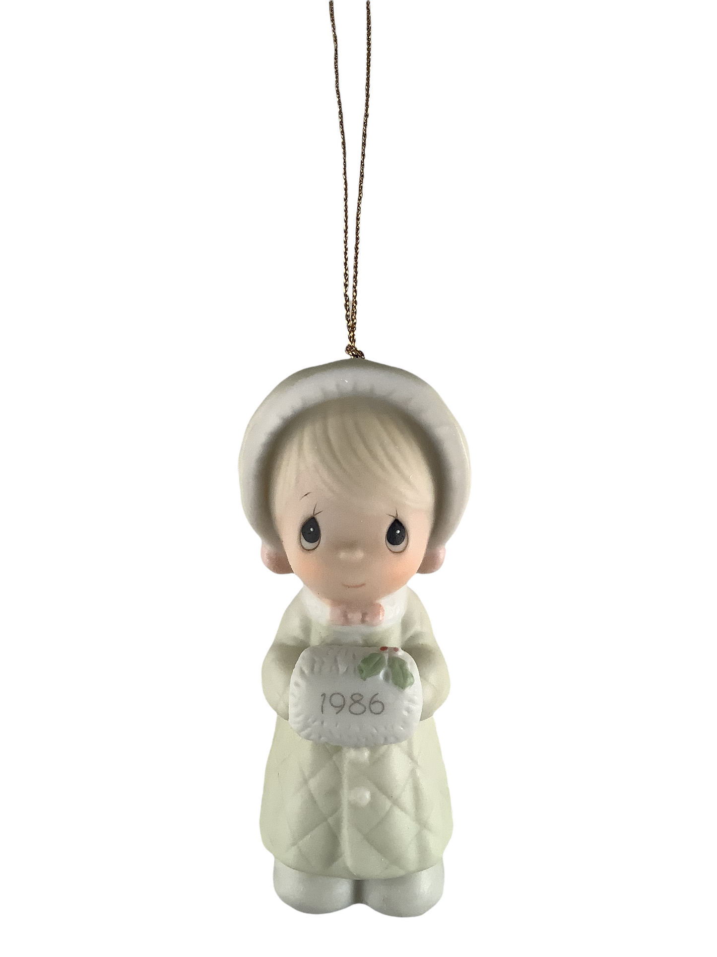 Wishing You A Cozy Christmas - 1986 Dated Annual Precious Moment Ornament