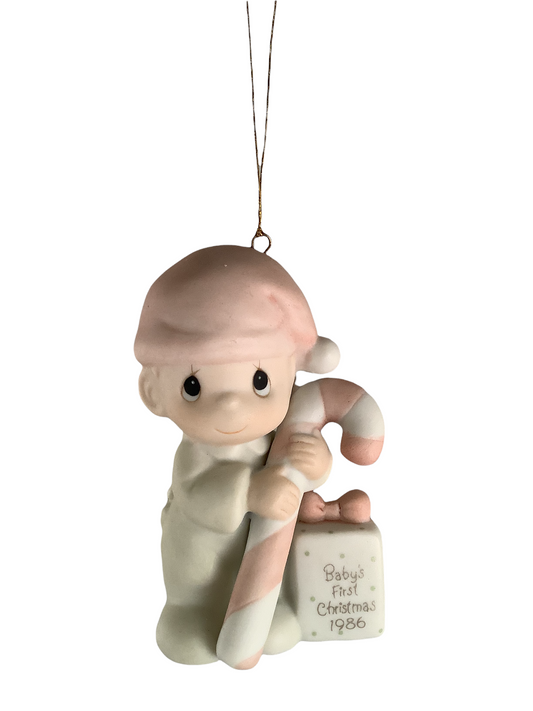 Baby's First Christmas 1986 (Boy) - Precious Moment Ornament