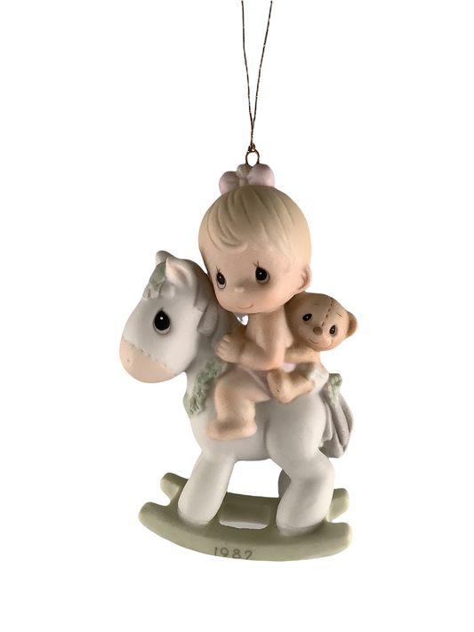 Baby's First Christmas 1987 (Girl) - Precious Moment Ornament
