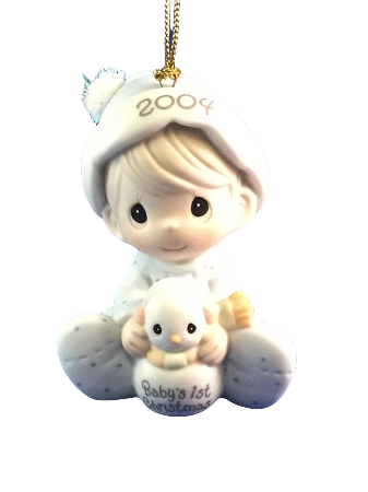 Baby's First Christmas 2004 (Boy) - Precious Moment Ornament